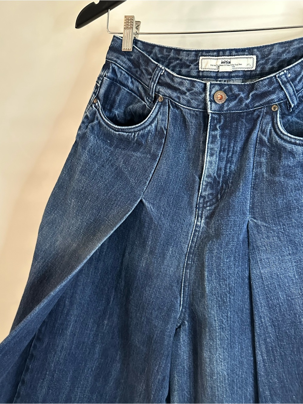 Initial Wide Leg Denim Culotte Gaucho Jeans - size S 165/68A